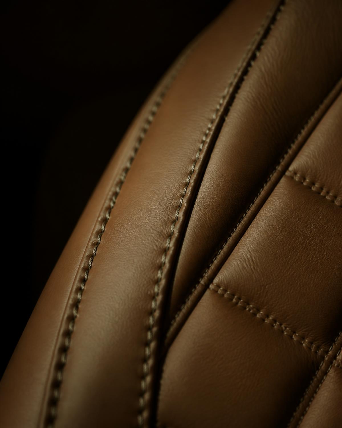 Hand-stitched leather detail