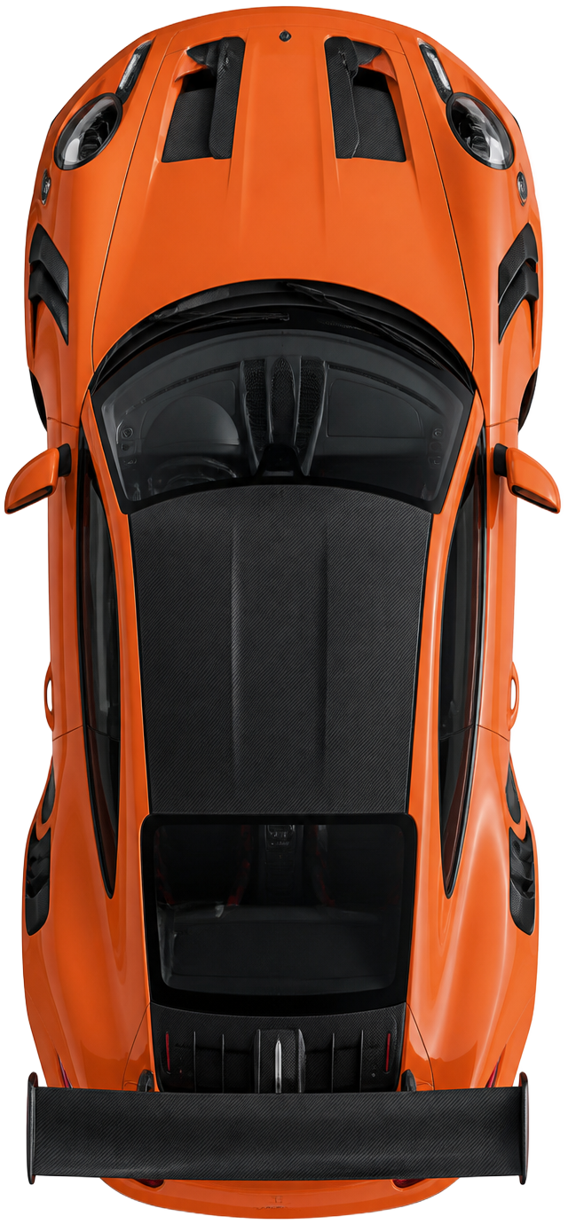 Bespoke orange track GT supercar